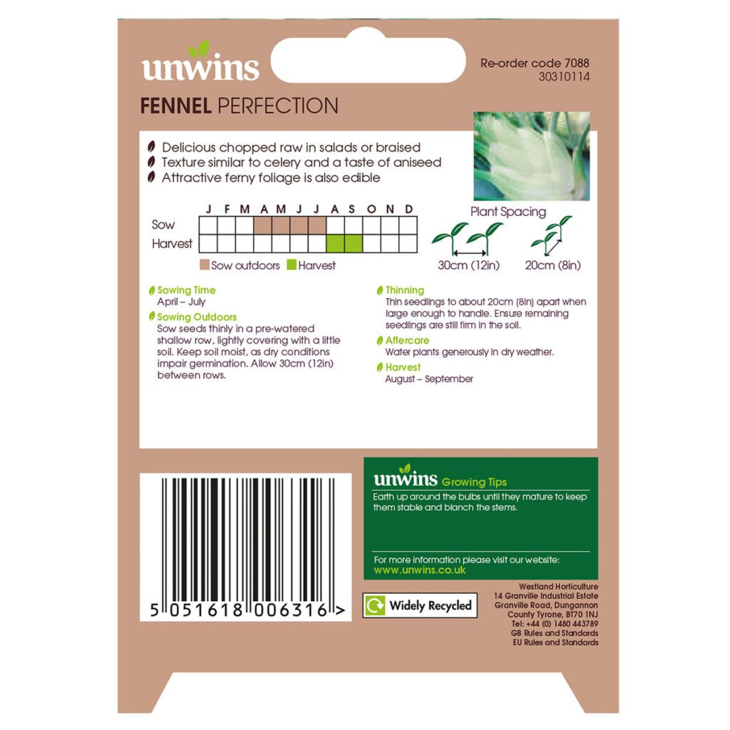 Unwins Fennel Florence Perfection Seeds 5051618006316 2